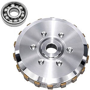 Kit de embreagem completa Biz125 2006 a 2010 Sky125 2011 a 2017 com rolamento