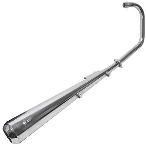 Escape escapamento descarga cromado esportivo estralador CG150 Titan ES KS 2004 a 2008 modelo turuna