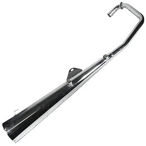 Escape escapamento descarga cromado esportivo estralador CG150 Titan ESD 2004 a 2008 com bacalhau modelo latinha