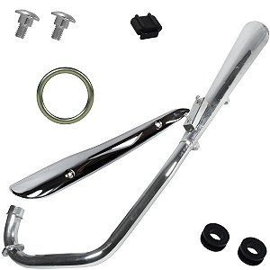 Escape escapamento descarga cromado esportivo estralador CG150 Titan ES KS 2004 a 2008 modelo latinha proteção
