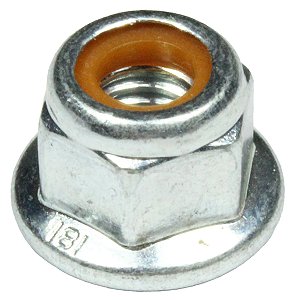 Porca M6 sextavada travante com flange chave 10 zincada