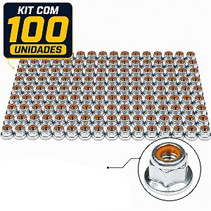 Kit 100 porca M8 sextavada travante flange chave 13 do prisioneiro coroa CRF230 07/20 NXR150 NXR160 XRE190 XR250 Tornado