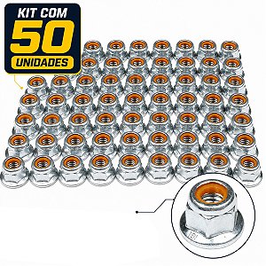 Kit 50 porca M8 sextavada travante flange chave 13 do prisioneiro coroa CRF230F 07/20 NXR150 NXR160 XRE190 XR250 Tornado
