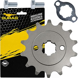 Pinhão de transmissão relação 14 dentes 520 CRF150 CRF230 XR200 CBX200 Strada Next250 com trava parafuso Durag