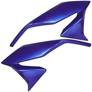 Aba asa de tanque externa par direito esquerdo CG160 Titan 2022 a 2024 - Azul caraiva