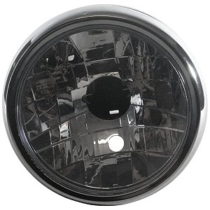 FAROL (COMPLETO) P/ MOTO SUZUKI EN 125 YES 05/12 - EN 125 YES SE 11/16 (ARO CROMADO/METAL)
