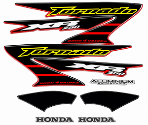 Kit jogo faixa adesivos moto XR250 Tornado 2006 vermelho