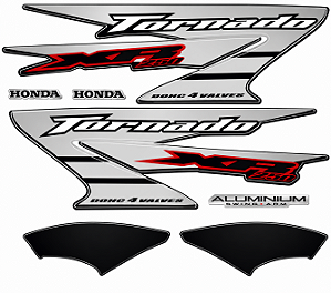 Kit jogo faixa adesivos moto XR250 Tornado 2006 preto