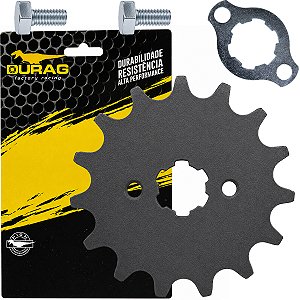 Pinhão de transmissão relação 15 dentes 520 CRF150 CRF230 XR200 CBX200 Strada Next250 com trava parafuso Durag