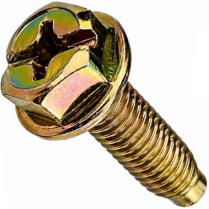 Parafuso Phillips flange especial bicromatizado M6x14 chave 10 NXR125 NXR150 Bros 2003 a 2008