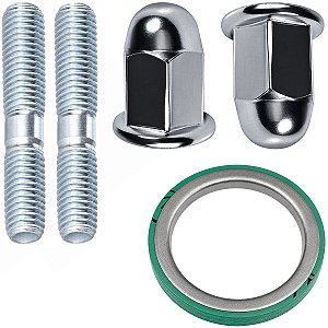 Kit prisioneiro parafuso do escape Biz110 Pop110 CRF110 8x8x50 com porca e anel