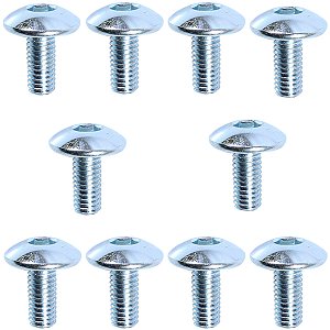 Kit 10 parafusos allen especial aço carbono M6X14 carenagem aba tanque
