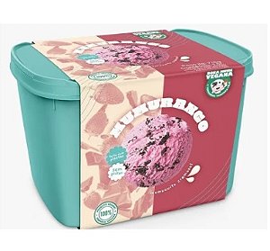 Sorvete Vegano Sabor Morango c/ Chocolate 1,5L - Mumu