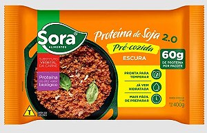 Sora proteina texturizada de soja pre cozida escura 400g