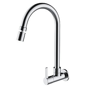 Torneira Para Cozinha De Parede Bica Móvel - Wj-1168-St-Cr - Jiwi