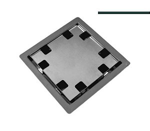 Ralo Inox Quadrata 15x15 Base Em Pvc Com Tampa Invisível