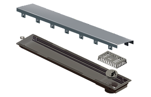 Elleve - Ralo Linear Versatile 75Cm Saida Central Inox Escovado - 8932 - Ralo Linear