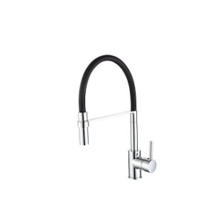 Monocomando Para Cozinha De Mesa Bica Flexível - Suporte Aro - Black - Wj-2251-Db-Bl - Jiwi