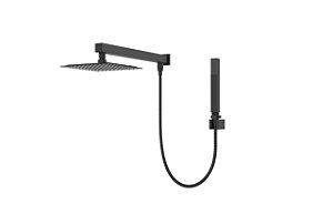 Kit Ducha 20 X 20 Slim Com Desviador - Quadrada - Black - Wj-Kts-20-Q-Bl - Jiwi