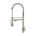 Misturador Monocomando Para Cozinha De Mesa Gourmet Mola - Gatilho Metal - Aço Escovado - Wj-2249-Rm-Ae - Jiwi