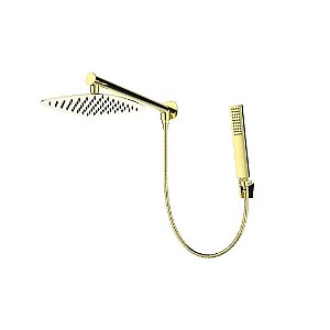 Kit Ducha Slim Com Desviador  - Redonda - Gold - Wj-Kts-22-R-Gd - Jiwi