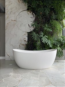 Banheira Sampa 1.70 - Duramatt Fosco Acetinado Branco - Valvula Click Preto Fosco - Sbbf01201010103 - Sabbia