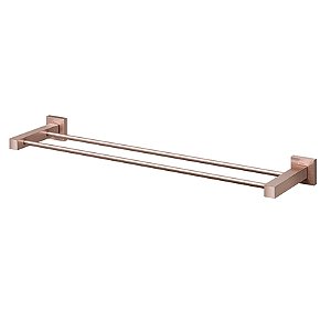 Porta-Toalhas Bastão Duplo Square Cobre Escovado - 00641869 - Docol