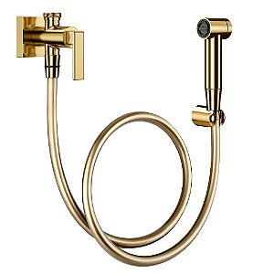 Ducha Higiênica Com Registro E Derivação Docol Stillo Ouro Polido - 00823743 - Docol