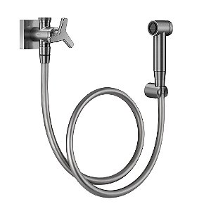Ducha Higiênica Com Registro E Derivação C/ Gatilho Docol City Grafite Escovado - 00876970 - Docol
