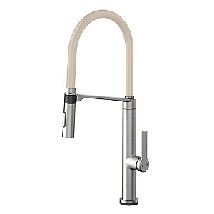 Monocomando Doc Tech Inox Escovado Com Mangueira Na Cor Areia - 009073Bs - Docol
