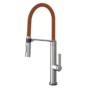 Monocomando Doc Tech Inox Escovado Com Mangueira Na Cor Corten - 009073Bz - Docol