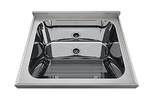Tampo Lavanderia Com Área Rebaixada E Tanque Duplo Tl Ct-60 Td 1.0 Polida Bk 2.5 140X60X28 - 1072604 - Mekal