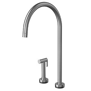 Torneira Para Cozinha De Mesa Com Ducha Lateral Presence Mix&Match Grafite Escovado - 01546470 - Docol