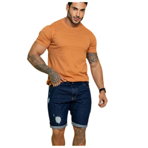 BERMUDA MASCULINA B/VIRADA JEANS ESCURO REF9276 (N-36 AO 46)