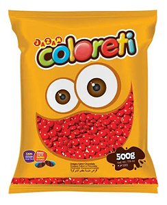 Confete de Chocolate Coloreti Vermelho  - Embalagem com 500G