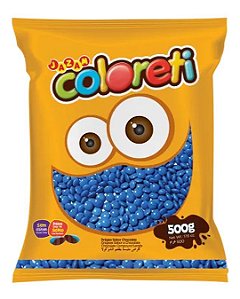Confete Sabor Chocolate Coloreti Cor Azul - Embalagem com 500G