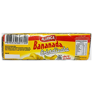 Bananada Cristalizada Aliança - Embalagem com 200G