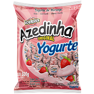Bala Mastigável Cory Azedinha Iogurte de Morango - Embalagem com 500G