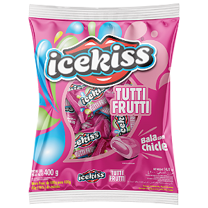 Bala Cory Icekiss com Chiclete Tutti Frutti - Pacote 400G