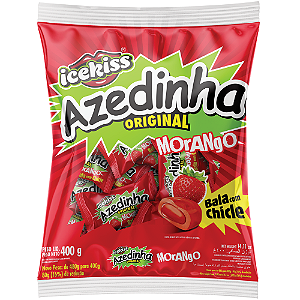 Bala Dura Icekiss Azedinha Morango - Embalagem com 400G
