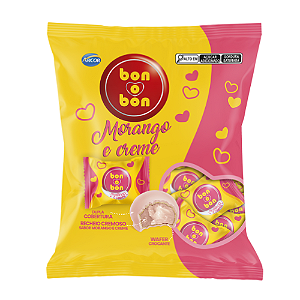 Bombom Arcor Bon o Bon Sabor Morango e Creme - Embalagem com 750G