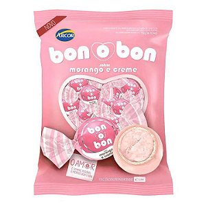 Bombom Arcor Bon o Bon Sabor Morango - Pacote 750G