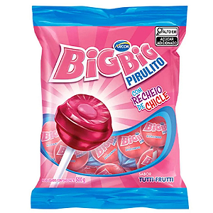Pirulito Big Big Tutti Frutti - Embalagem com 500G