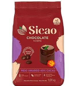 Chocolate Gotas Sicao Nobre Meio Amargo - Embalagem com 1,01KG
