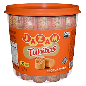 Paçoca Rolha Jazam Tubitos - Embalagem com 750G