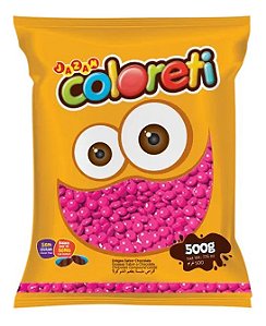 Confete de Chocolate Coloreti Rosa - Embalagem com 500G