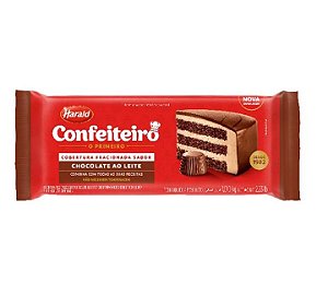Cobertura Barra Confeiteiro Harald Sabor Chocolate Ao Leite - Embalagem com 1,01KG