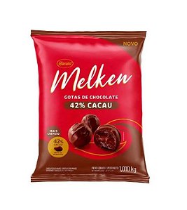 Chocolate Gotas Melken Meio Amargo 42% - Embalagem com 1,010KG