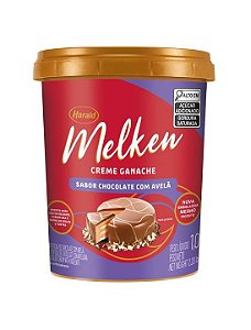 Creme Ganache Melken Sabor Chocolate com Avelã - Embalagem com 1KG