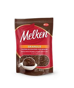 Confeito Granulé Melken Chocolate Meio Amargo - Embalagem com 400G